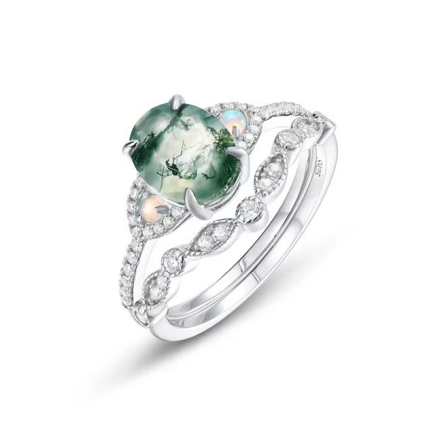 moss agate ring