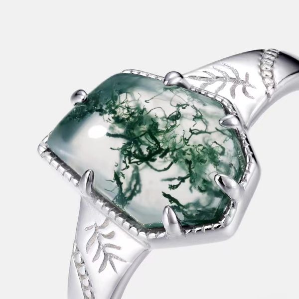 mens moss agate ring