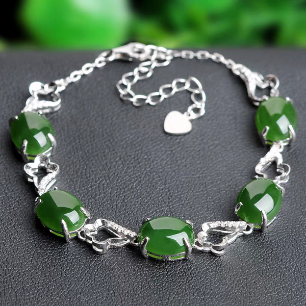 jade bracelet silver