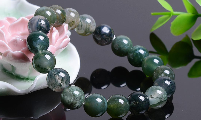 moss agate bead